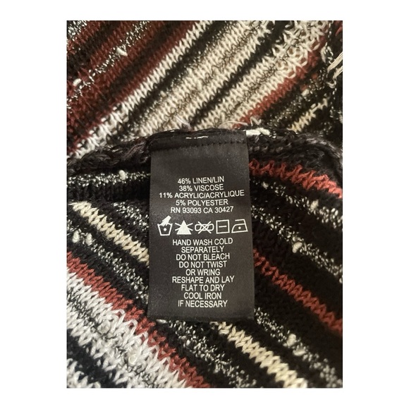 ZOZO Striped Multicolor Open Front Cardigan Sweater with Pockets - Picture 4 of 4